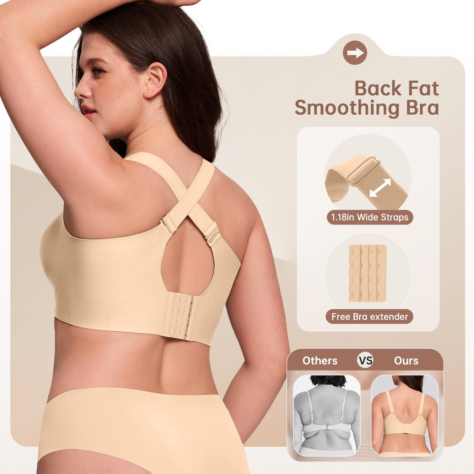 Plus Size Wireless Bra for Wom - Underwire Bra Padded avaliação e preço