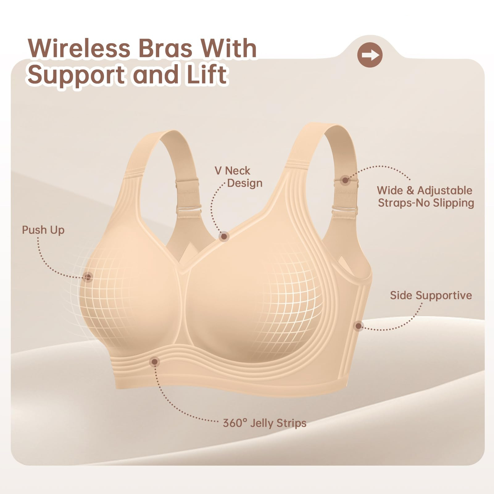 Plus Size Wireless Bra for Wom - Underwire Bra Padded avaliação e preço