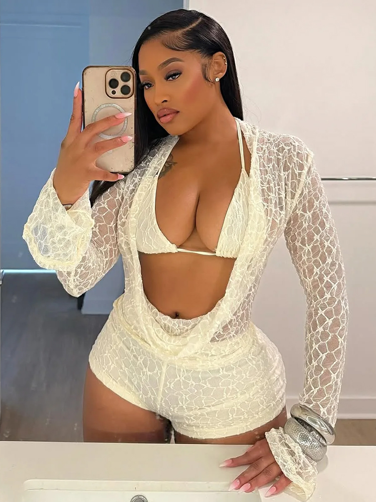 Weird Puss Sexy See Through 3  - Lace Bralette Set avaliação e preço
