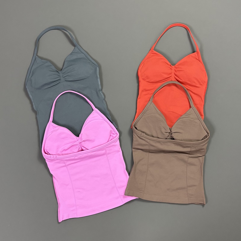 Sports Tank Top Women Halter V - T Shirt Bra Seamless avaliação e preço