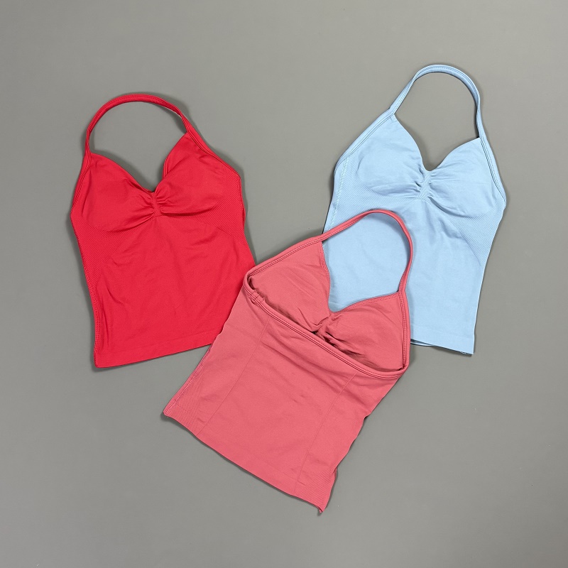 Sports Tank Top Women Halter V - T Shirt Bra Seamless avaliação e preço