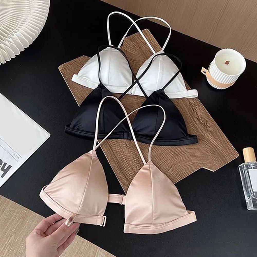 Sexy Satin Front Closure Bras  - Underwire Bra Padded avaliação e preço