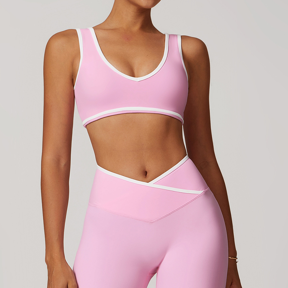 V-Neck Sports Bra Women Top Pu - Plunge Bra Push Up avaliação e preço