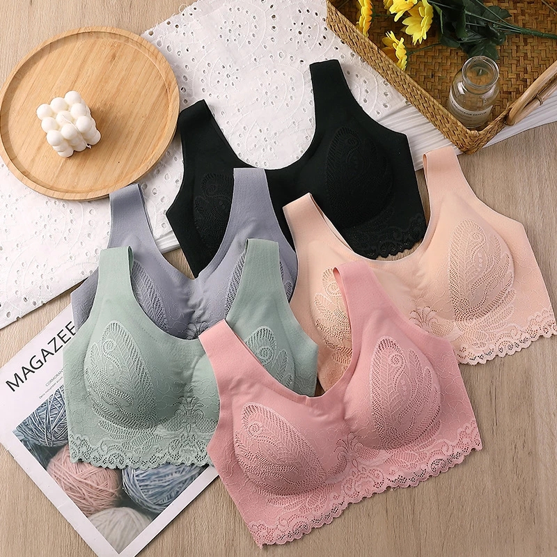 Breathable Latex Bra Seamless  - Sleep Bra Bralette avaliação e preço