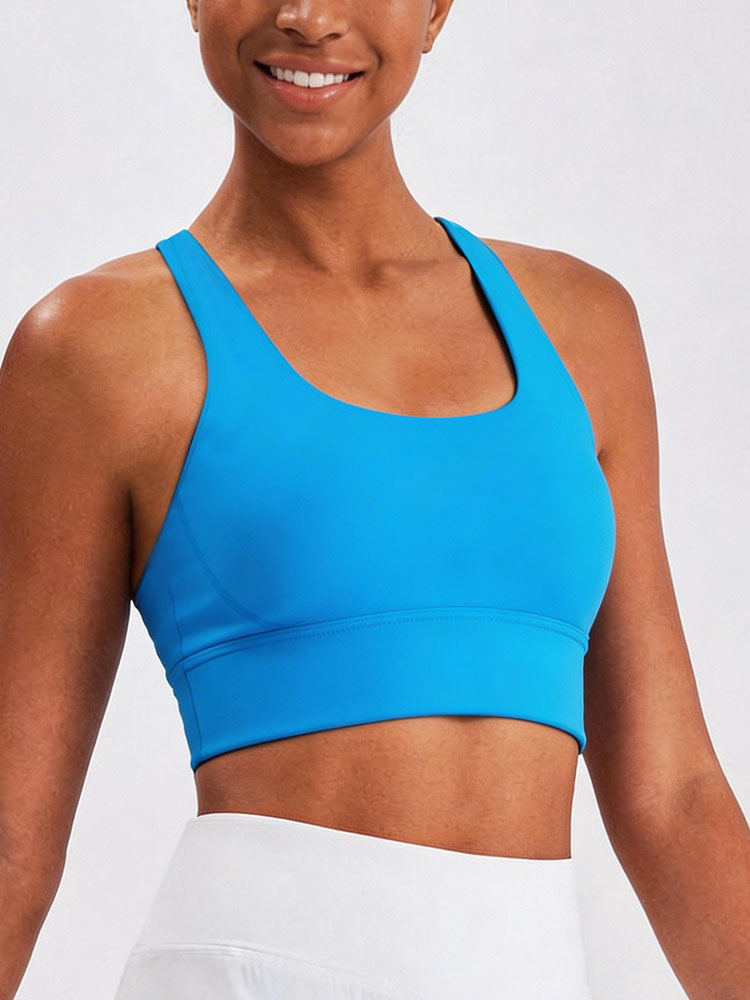 New Women's Solid Color High I - Sports Bra Racerback avaliação e preço