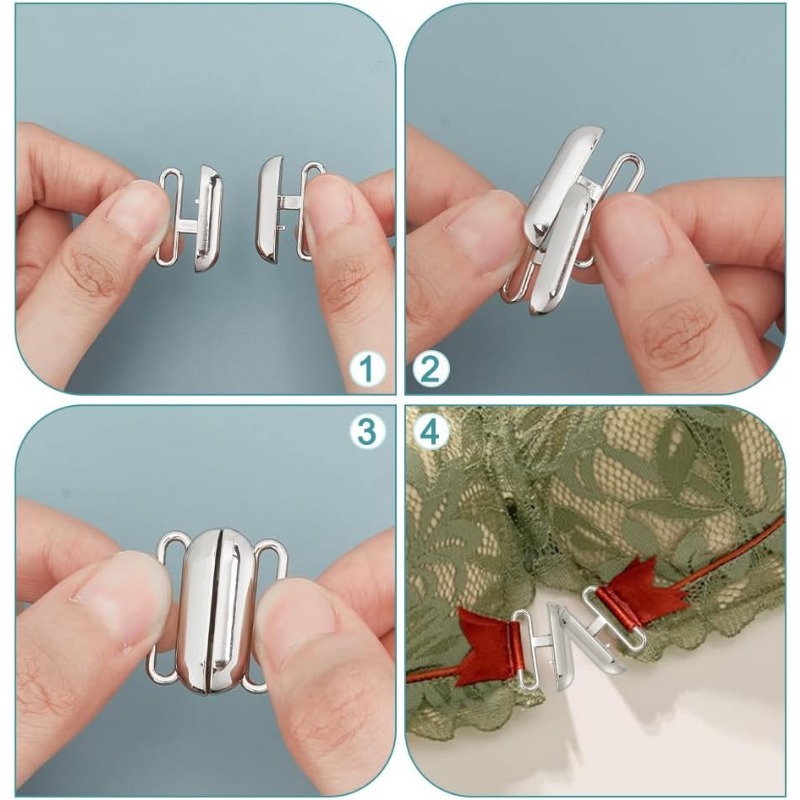 12 Sets 3 Colors Front Closing - Nursing Bra Clip avaliação e preço