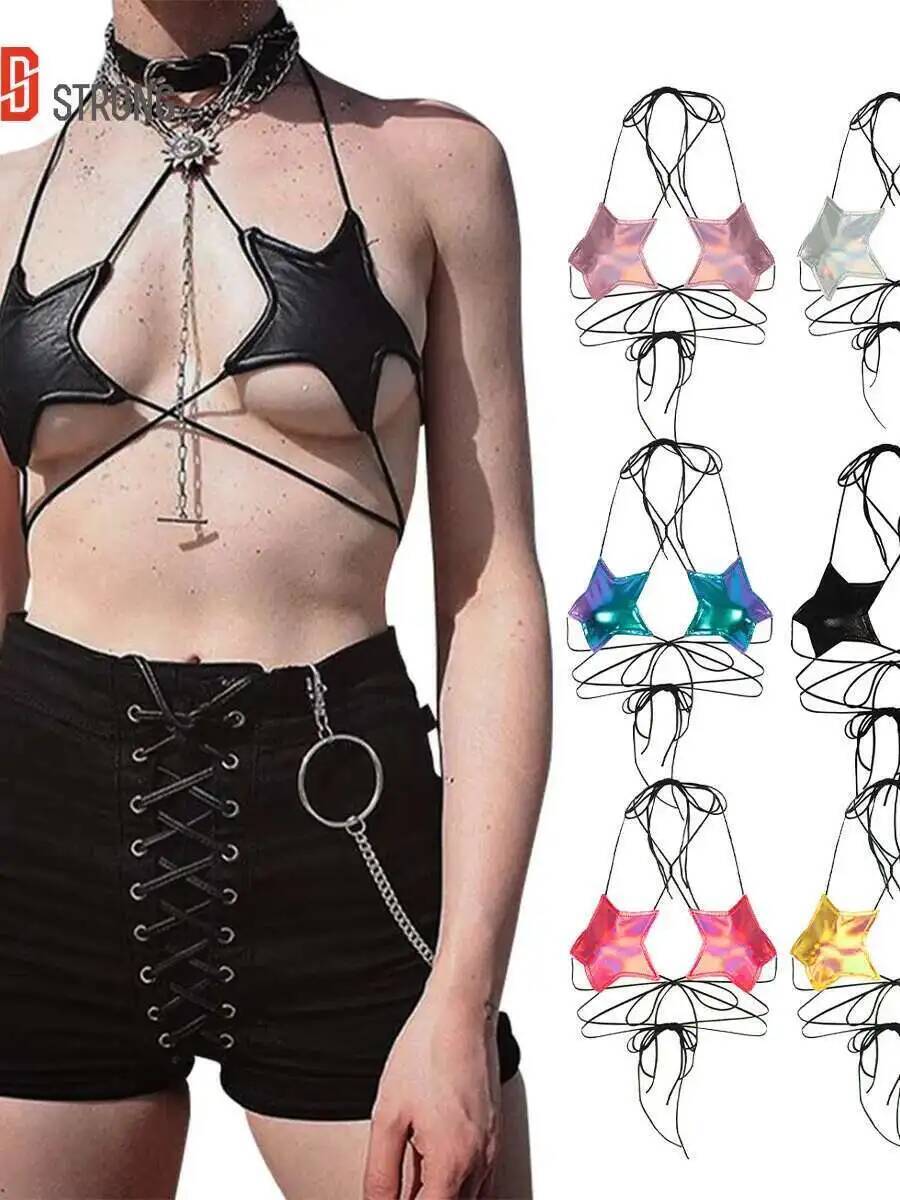 Women's Metallic Star Bra Top  - Lace Bralette Set avaliação e preço