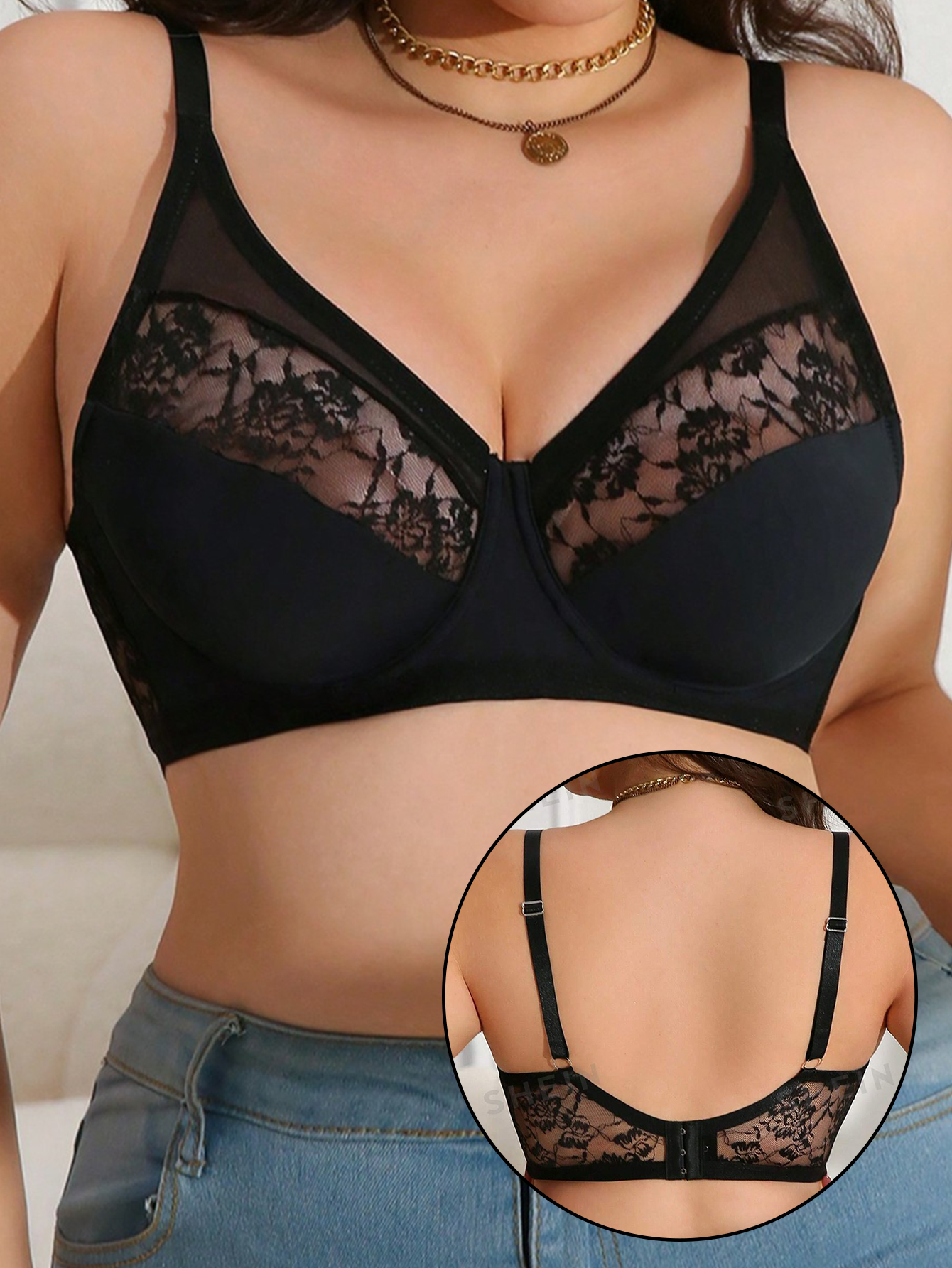 Plus Size Lace Minimizer Bra,  - Minimizer Bra Women avaliação e preço