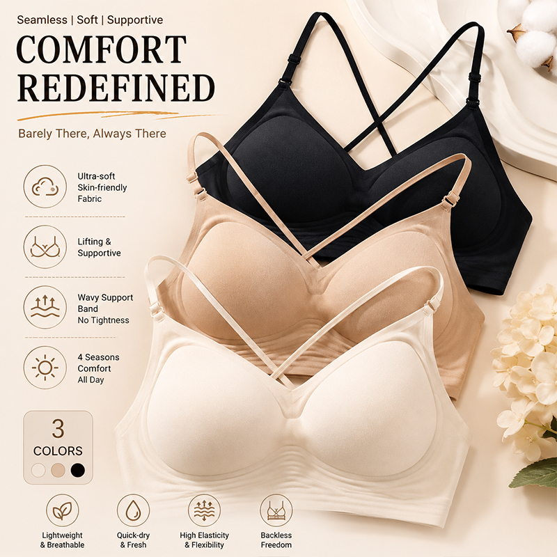 FINETOO Seamless Wave Support  - Sleep Bra Bralette avaliação e preço