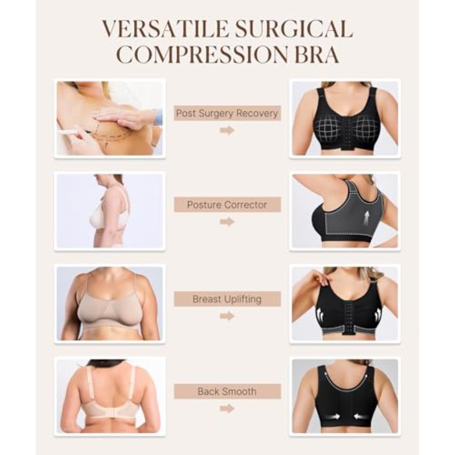 BRABIC Post Surgery Front Clos - Full Coverage Bra avaliação e preço