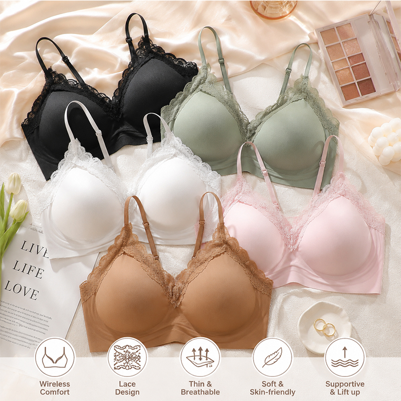 Wire Free Seamless Bralette fo - Sleep Bra Bralette avaliação e preço
