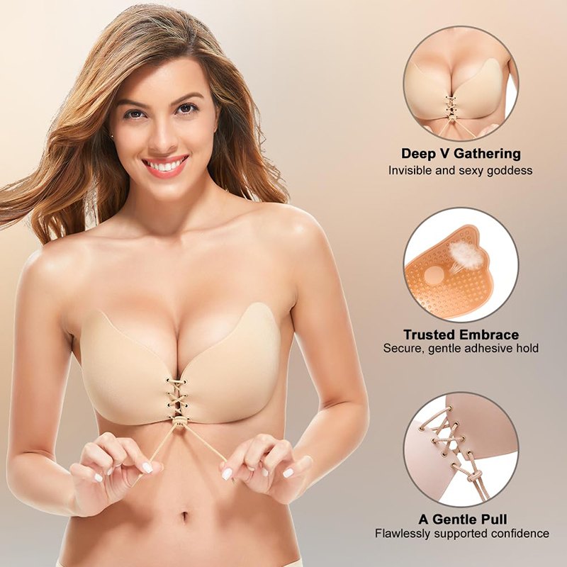 1/2 Pairs Women Summer Backles - Backless Bra Sticky avaliação e preço