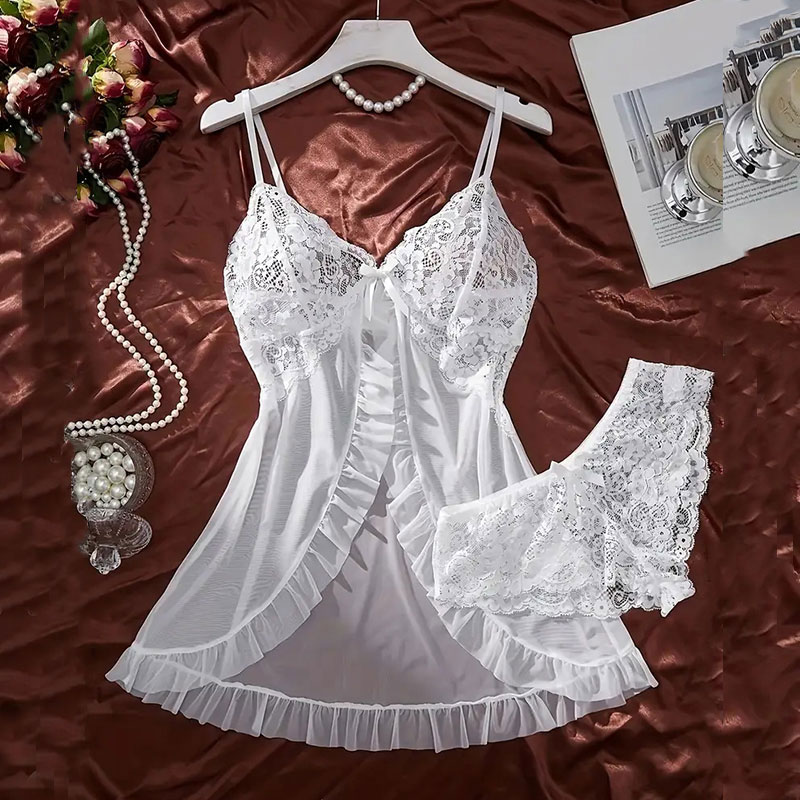 Soft Sheer Nighty Pajamas Hots - Sheer Mesh Bra avaliação e preço