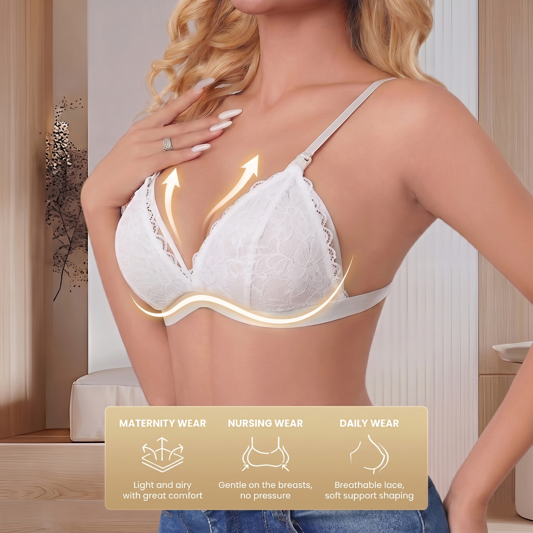 Women's White Lace Maternity N - Nursing Bra Clip avaliação e preço