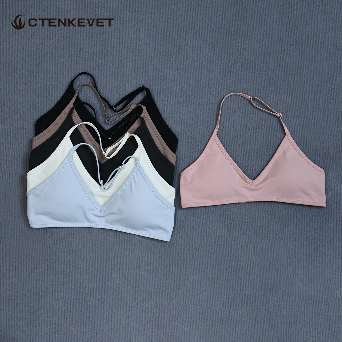 Women's Summer Halter Neck Pad - Sports Bra Racerback avaliação e preço