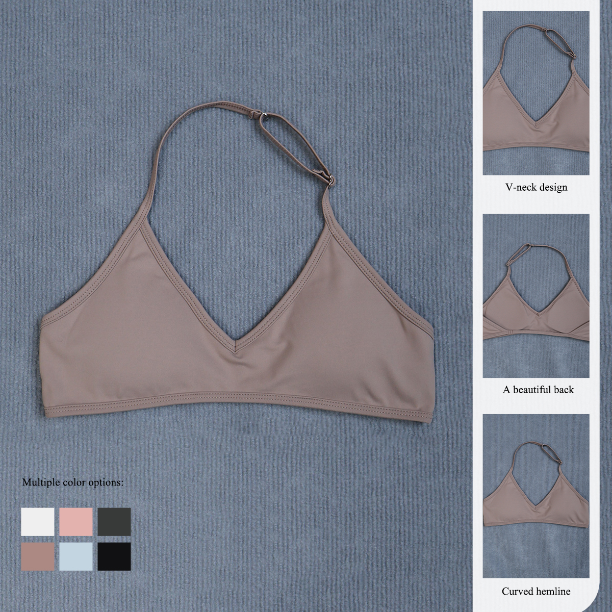 Women's Summer Halter Neck Pad - Sports Bra Racerback avaliação e preço