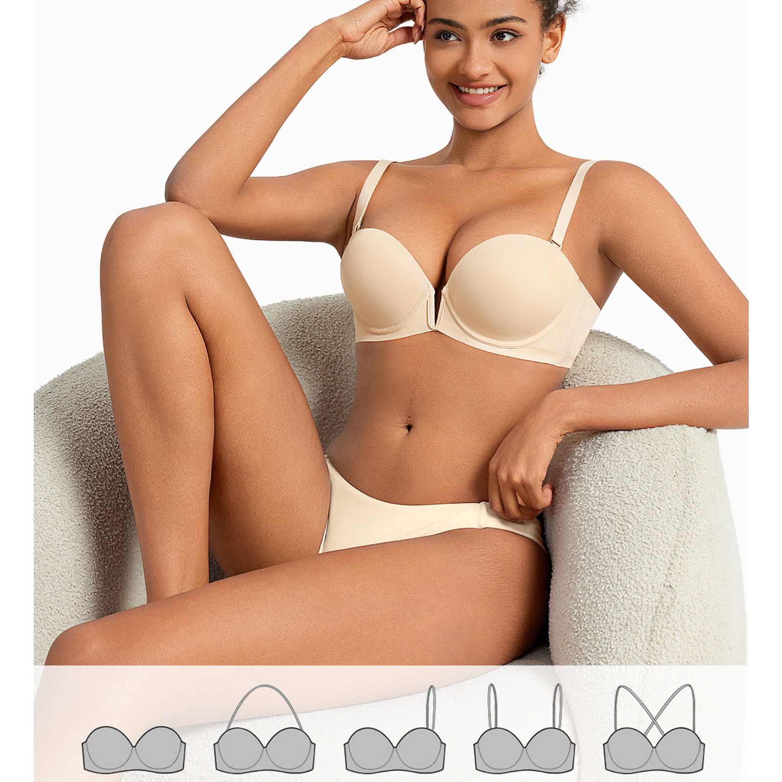 New Bra Push Up Underwire Ultr - Convertible Bra Multiway avaliação e preço