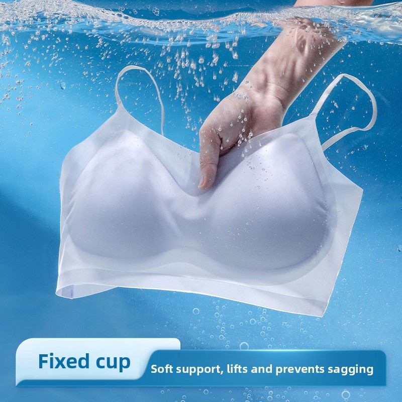 Ice Silk Sleep Bra Tank Top Wo - Sleep Bra Bralette avaliação e preço