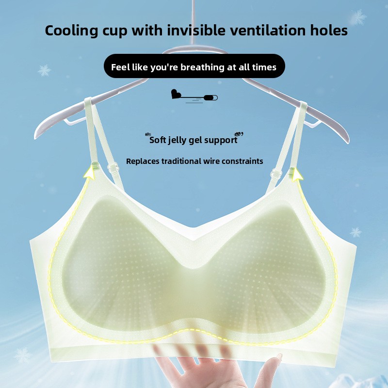 Ice Silk Sleep Bra Tank Top Wo - Sleep Bra Bralette avaliação e preço
