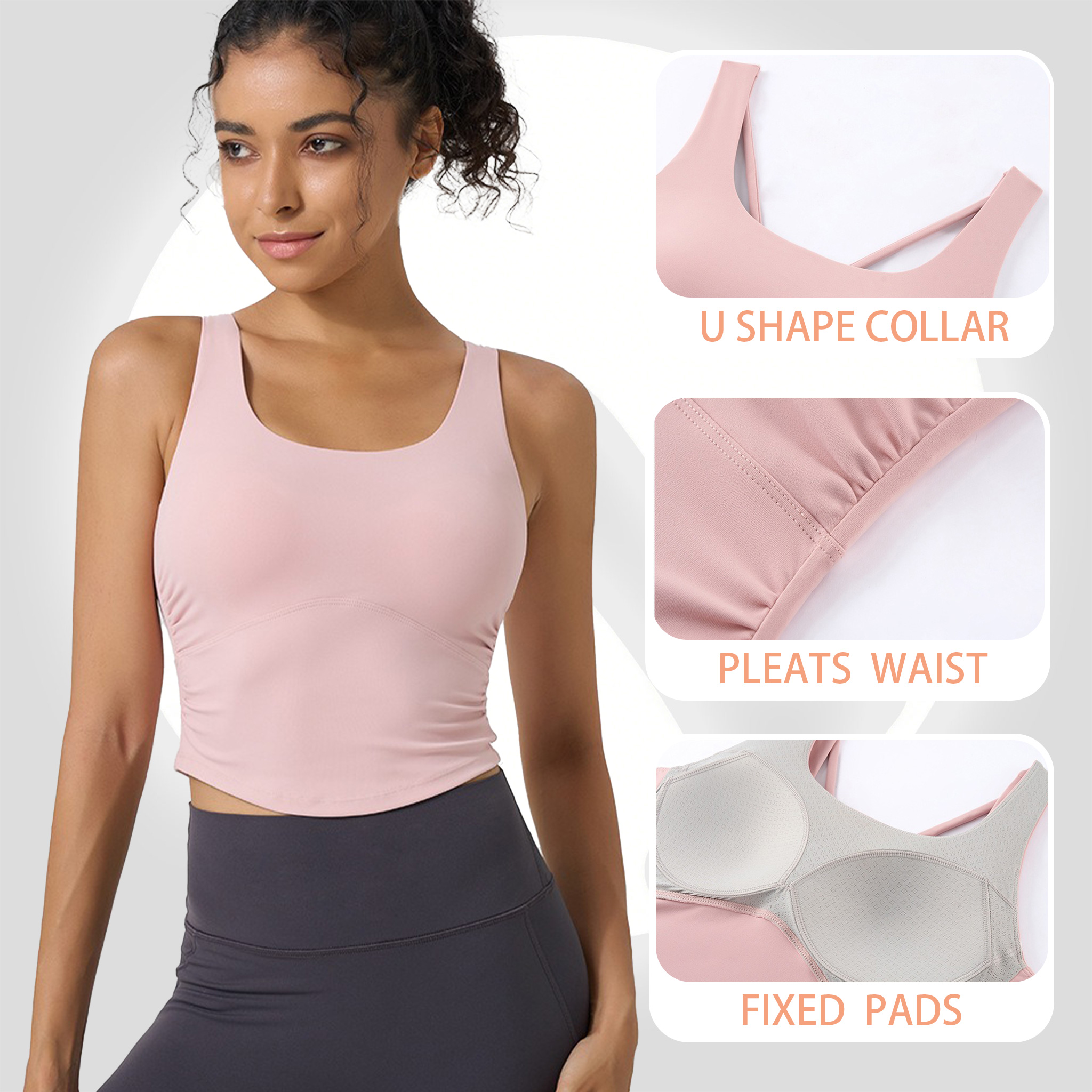 Women's Fixed Cup Yoga Sports  - Sports Bra Racerback avaliação e preço