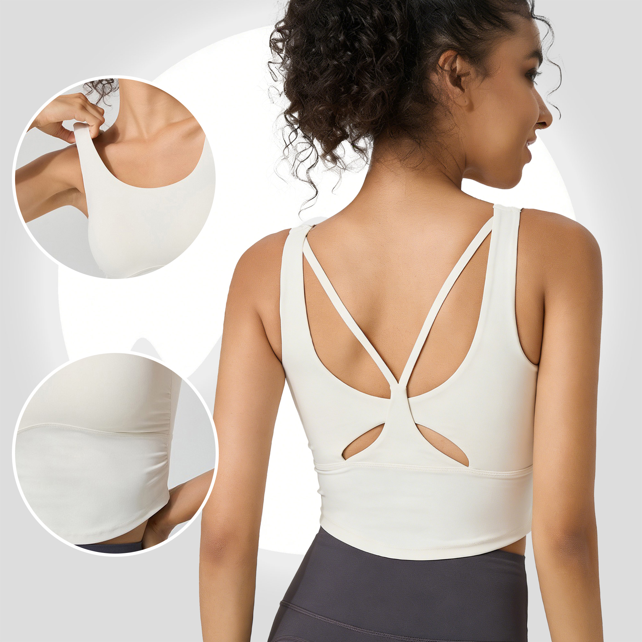 Women's Fixed Cup Yoga Sports  - Sports Bra Racerback avaliação e preço