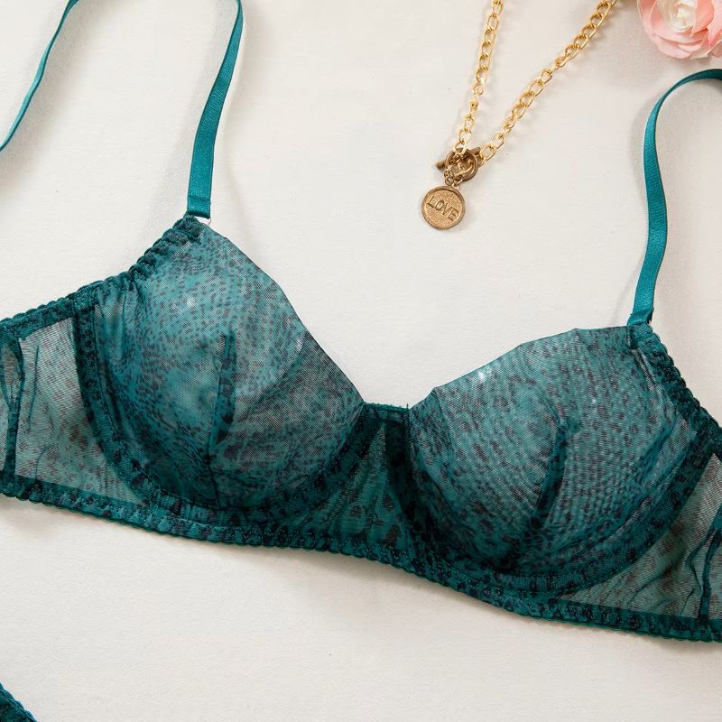 2pcs/Set Woman Lingerie Gather - Sheer Mesh Bra avaliação e preço