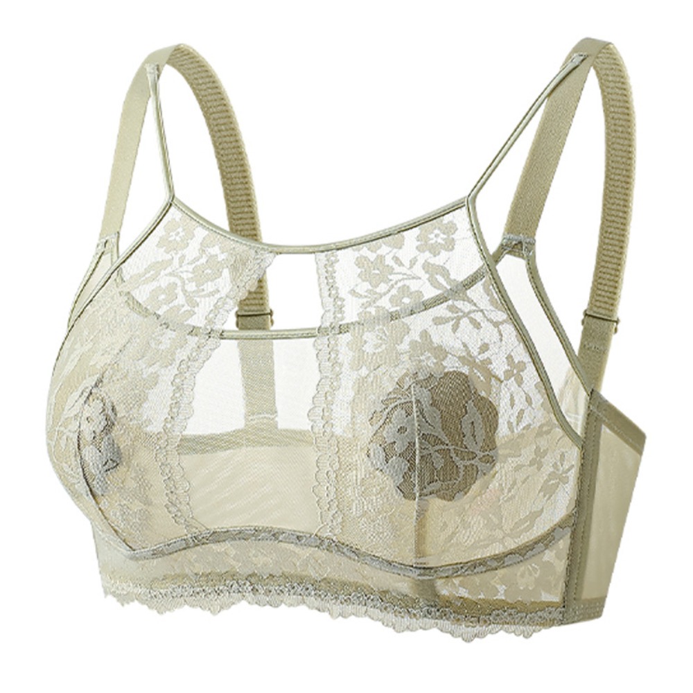 Fashion Mesh Flower Wireless D - Sheer Mesh Bra avaliação e preço