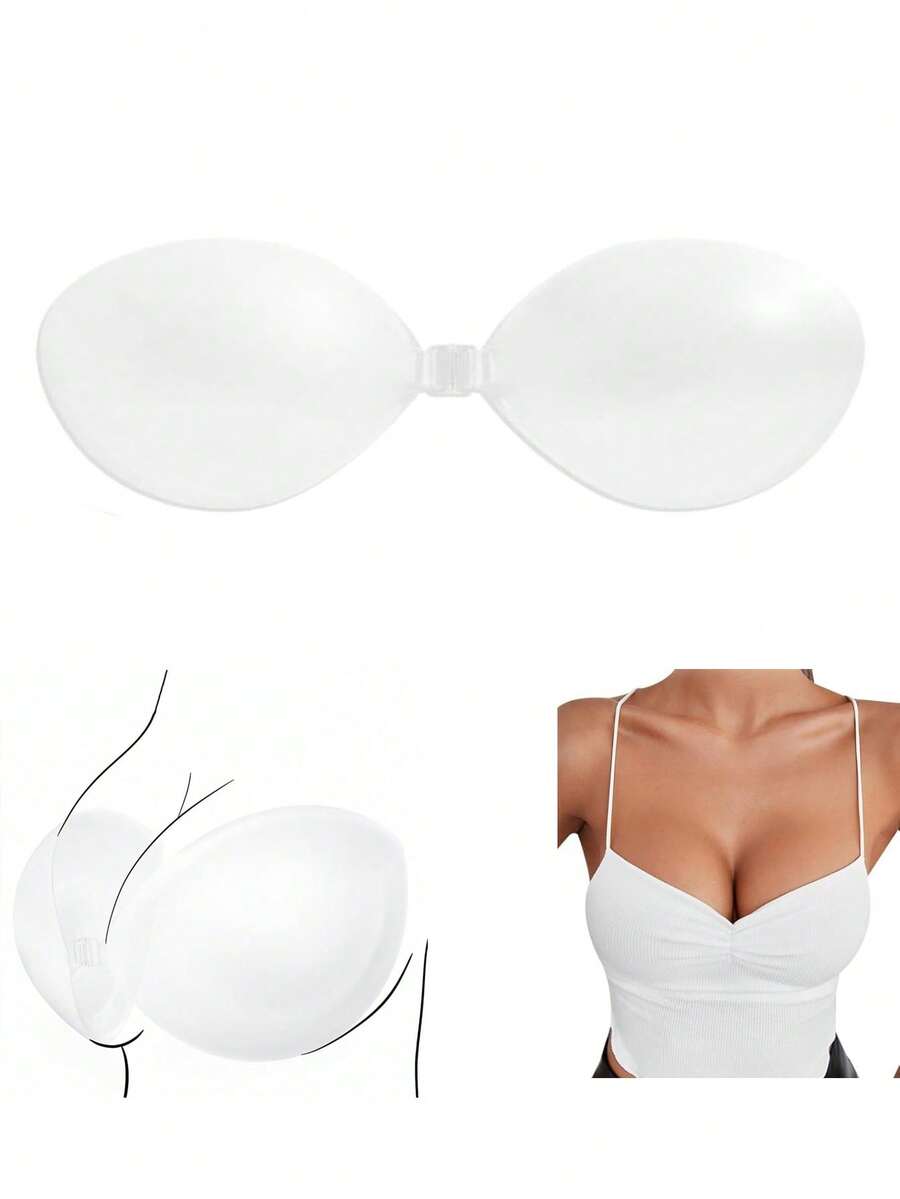 1 Pair Invisible Strapless Sil - Push Up Bra Silicone avaliação e preço