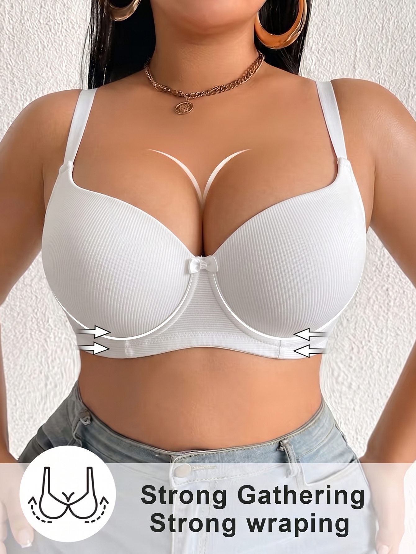 Plus Size Ribbed Women Bra Thi - Minimizer Bra Women avaliação e preço