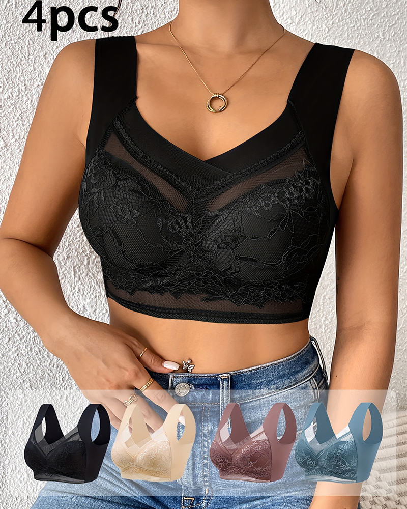 4Pcs Plus Size Women Seamless  - Minimizer Bra Women avaliação e preço