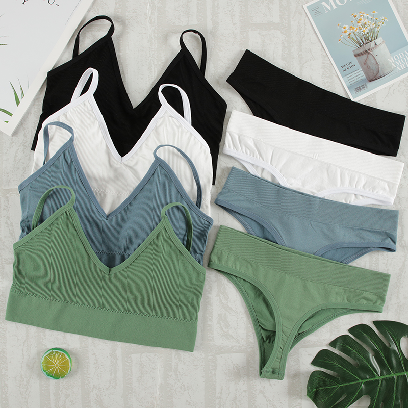 CHRLEISURE Women Underwear Set - T Shirt Bra Seamless avaliação e preço