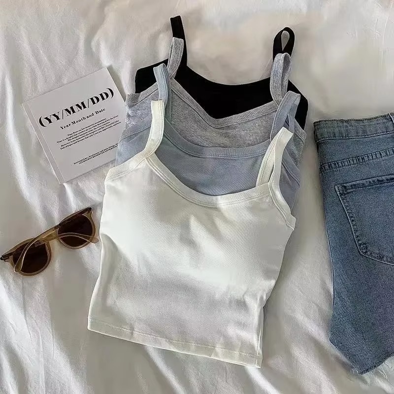 Crop Top Women Sexy Sleeveless - T Shirt Bra Seamless avaliação e preço
