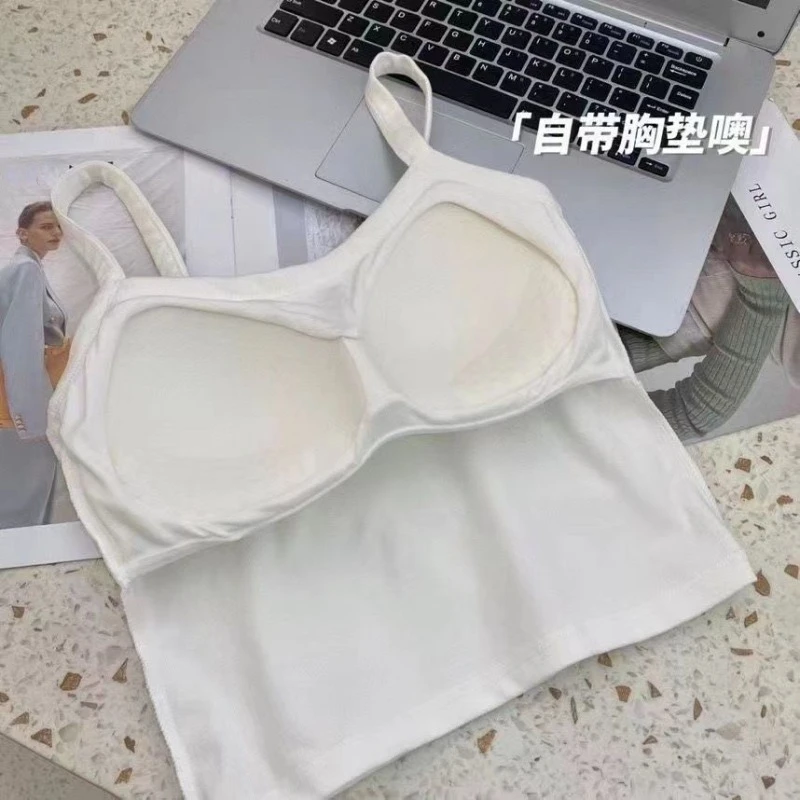 Crop Top Women Sexy Sleeveless - T Shirt Bra Seamless avaliação e preço